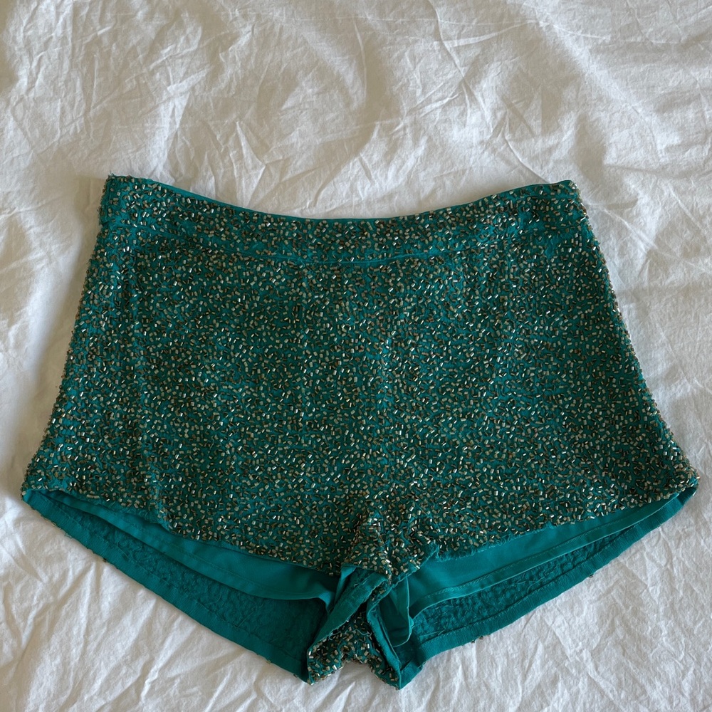 Topshop Teal High Waist Women's Shorts